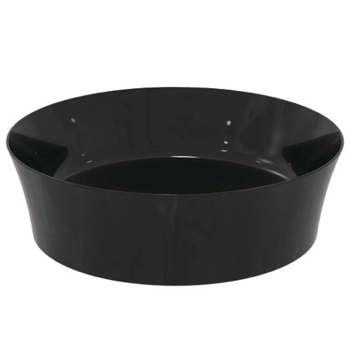 Lavabo ultrasottile tondo 40x40 cm da appoggio Ipalyss nero lucido