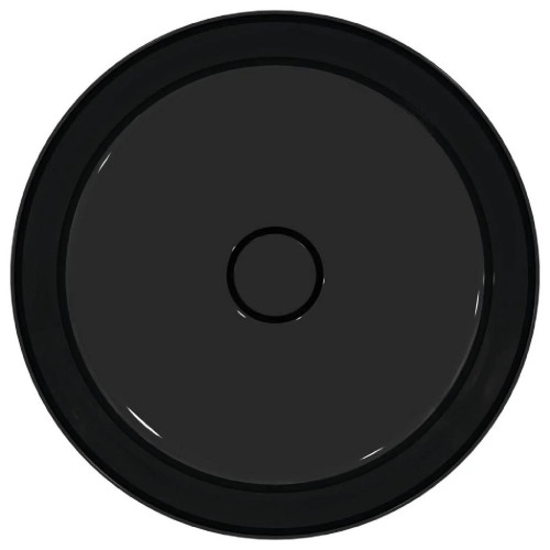 Lavabo ultrasottile tondo 40x40 cm da appoggio Ipalyss nero lucido