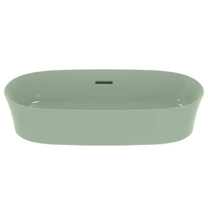Lavabo ultrasottile ovale 60x38 cm Ipalyss salvia da appoggio – Ideal 2