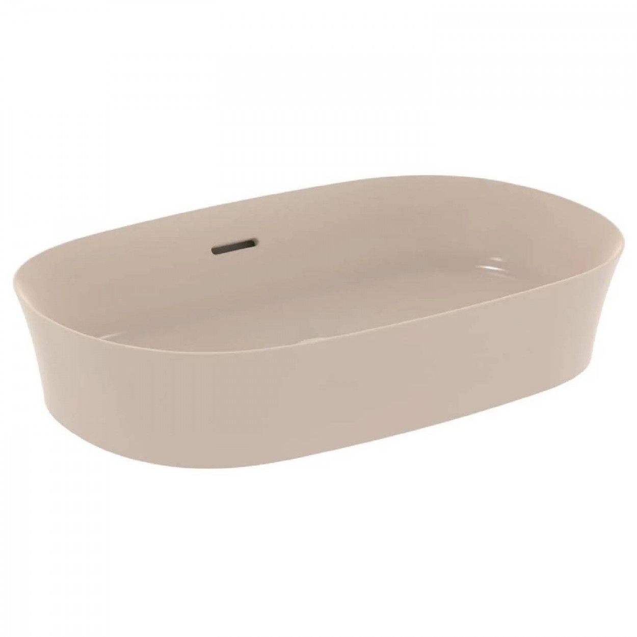 Lavabo ultrasottile ovale 60x38 cm da appoggio con troppopieno Ipalyss