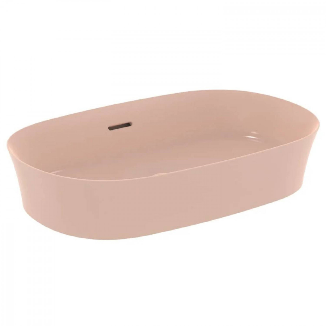 Lavabo ultrasottile ovale 60x38 cm da appoggio con troppopieno Ipalyss