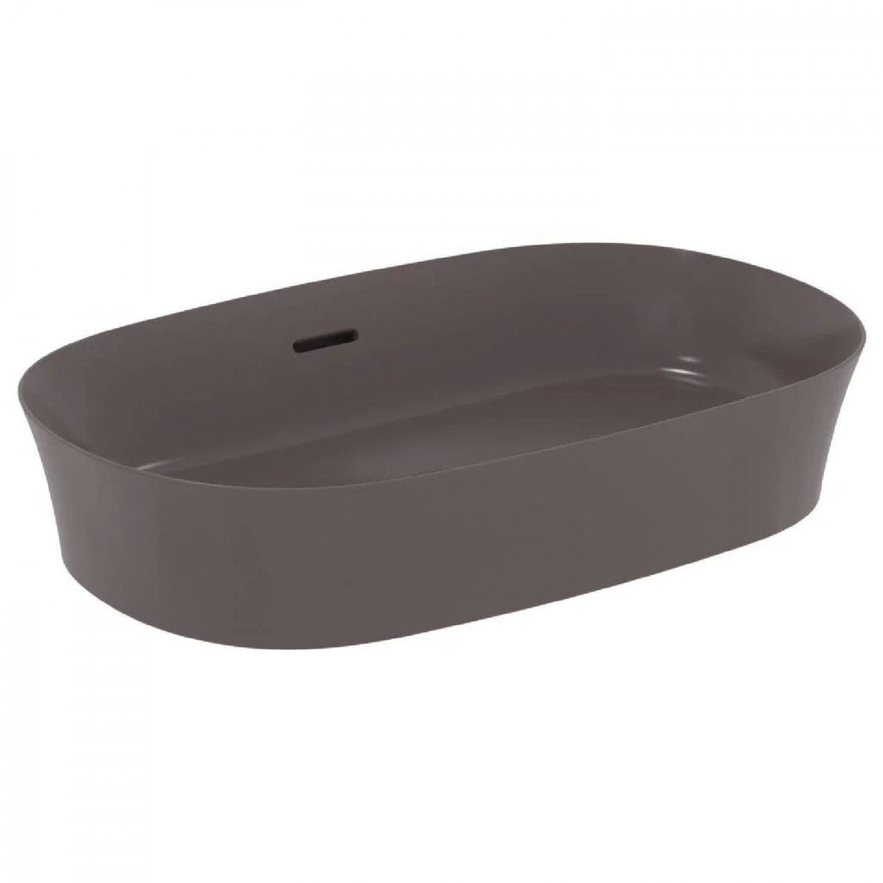 Lavabo ultrasottile ovale 60x38 cm da appoggio con troppopieno Ipalyss