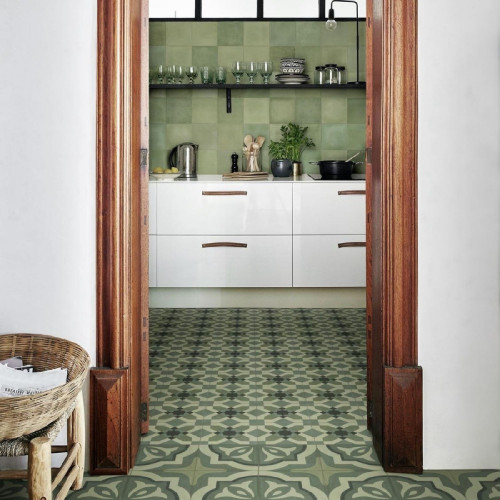 Crogiolo D_ Segni Blend Tappeto 4 Verde 20x20 cm - Marazzi