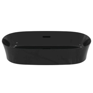 Lavabo ultrasottile ovale 60x38 cm da appoggio Ipalyss nero lucido 2