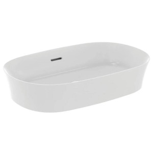 Lavabo ultrasottile ovale 60x38 cm da appoggio Ipalyss bianco opaco
