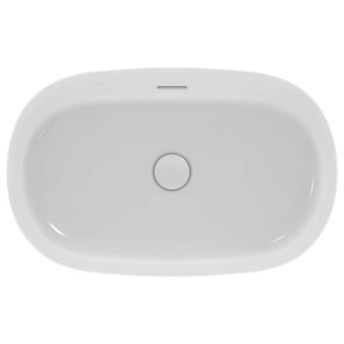 Lavabo ultrasottile ovale 60x38 cm da appoggio Ipalyss bianco opaco