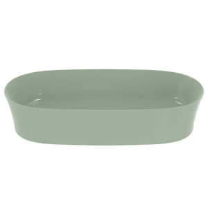 Lavabo ultrasottile ovale 60x38 cm Ipalyss salvia da appoggio – Ideal 2