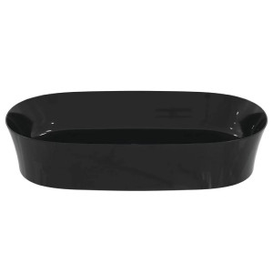 Lavabo ultrasottile ovale 60x38 cm da appoggio Ipalyss nero lucido – I 2