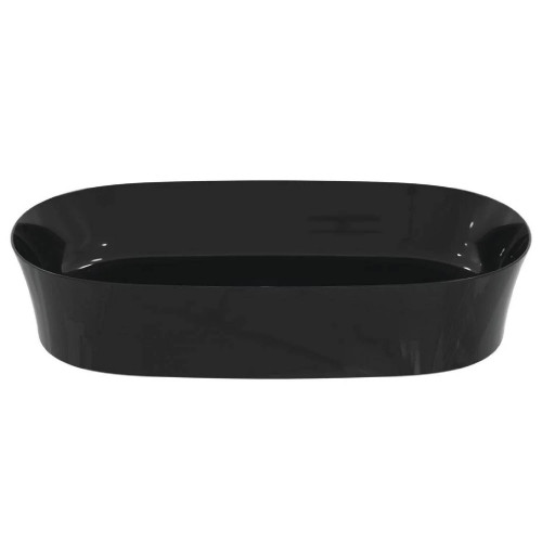 Lavabo ultrasottile ovale 60x38 cm da appoggio Ipalyss nero lucido – I