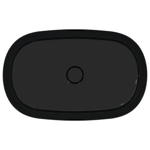 Lavabo ultrasottile ovale 60x38 cm da appoggio Ipalyss nero lucido – I