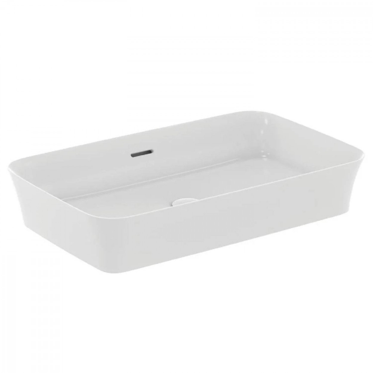 Lavabo ultrasottile rettangolare 65x40 cm da appoggio con troppopieno