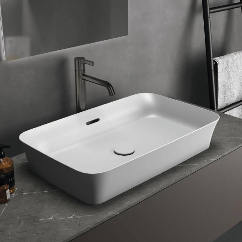 Lavabo ultrasottile rettangolare 65x40 cm Ipalyss bianco opaco – Ideal