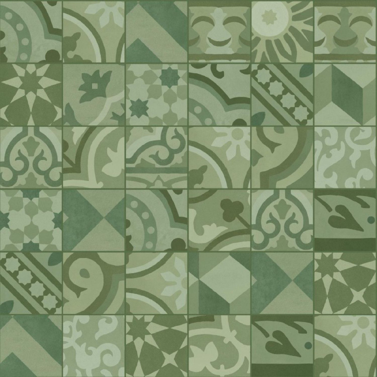 Crogiolo D_Segni Blend Decoro Mix Verde 10x10 cm - Marazzi