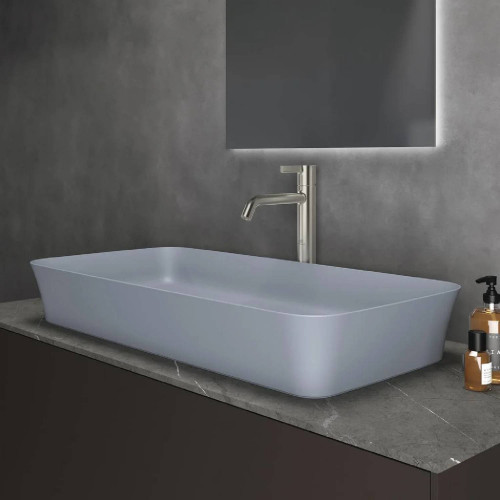 Lavabo ultrasottile rettangolare 80x40 cm Ipalyss Polvere – Ideal Stan