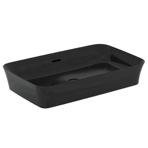 Lavabo ultrasottile rettangolare 65x40 cm Ipalyss nero lucido – Ideal