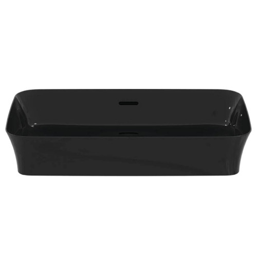 Lavabo ultrasottile rettangolare 65x40 cm Ipalyss nero lucido – Ideal