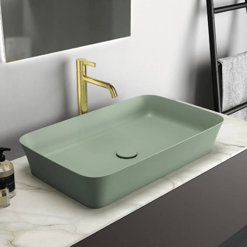 Lavabo ultrasottile rettangolare 65x40 cm Ipalyss salvia - Ideal Stand