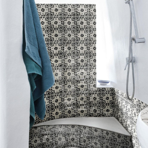 Crogiolo Memoria Decoro Tappeto 2 Nero Lux 15x15 cm - Piastrelle Maraz