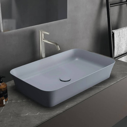 Lavabo ultrasottile 65x40 cm da appoggio Ipalyss polvere - Ideal Stand