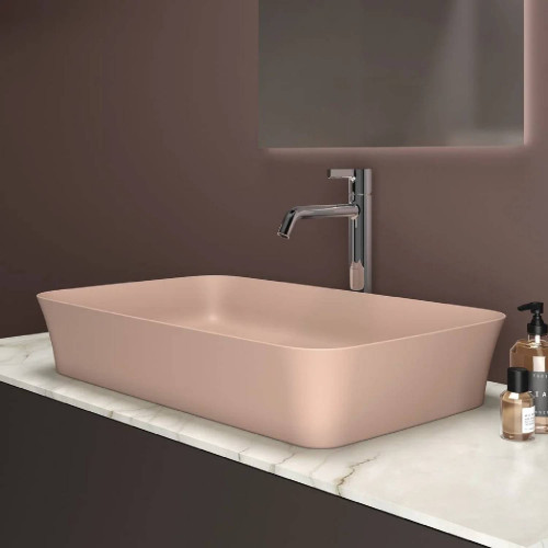 Lavabo ultrasottile 65x40 cm Ipalyss rosa pallido - Ideal Standard