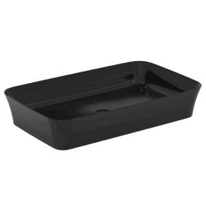 Lavabo ultrasottile rettangolare 65x40 cm da appoggio Ipalyss nero luc