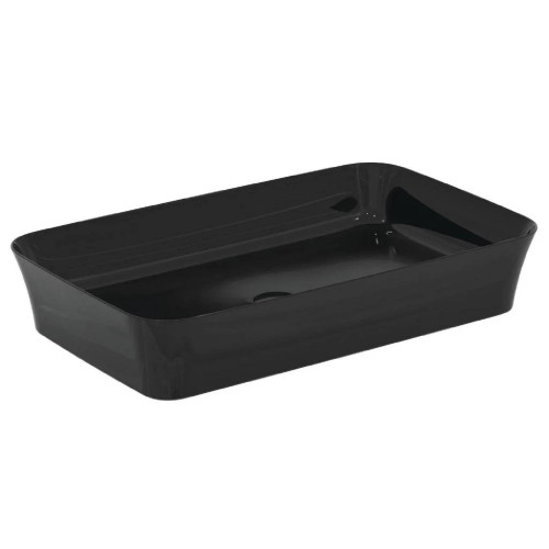 Lavabo ultrasottile rettangolare 65x40 cm da appoggio Ipalyss nero luc
