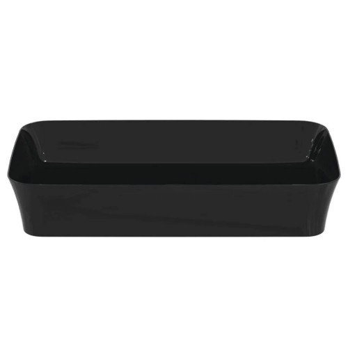 Lavabo ultrasottile rettangolare 65x40 cm da appoggio Ipalyss nero luc