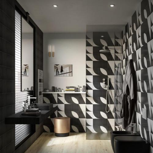 Crogiolo Scenario Decoro Mix Nero 20x20 cm - Piastrelle Marazzi