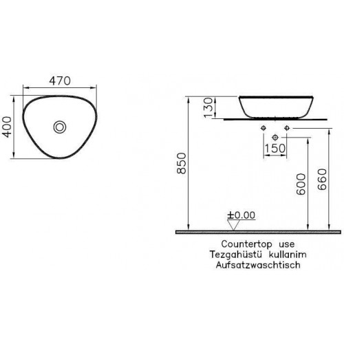Lavabo da appoggio Plural nero opaco 47x40x13h cm - Vitra