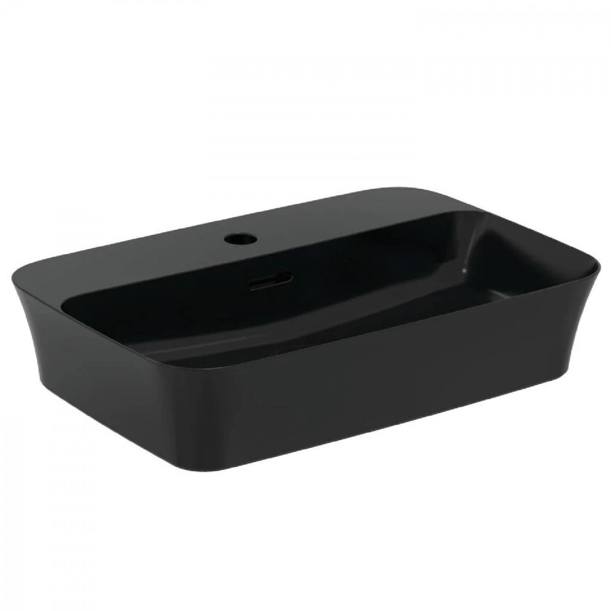 Lavabo ultrasottile rettangolare 55x38 cm da appoggio con troppopieno