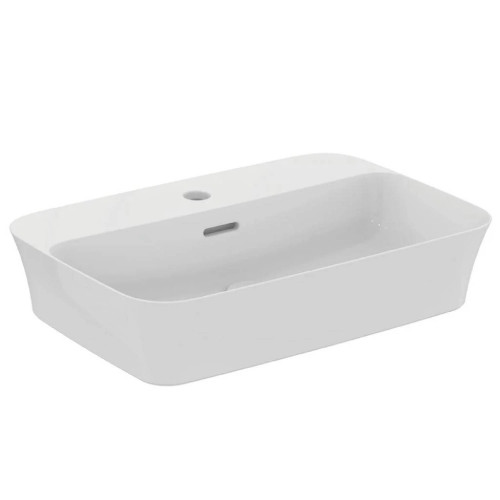 Lavabo ultrasottile rettangolare 55x38 cm da appoggio Ipalyss bianco l