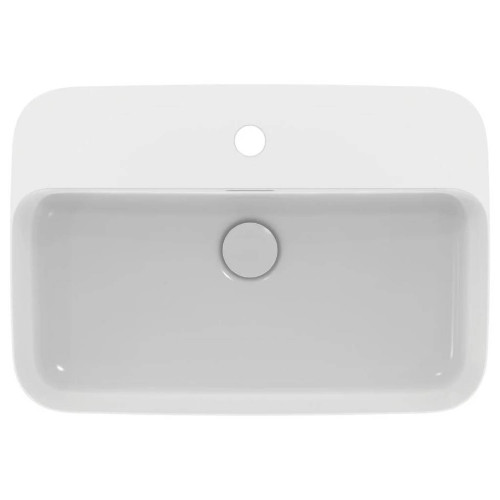 Lavabo ultrasottile rettangolare 55x38 cm da appoggio Ipalyss bianco l
