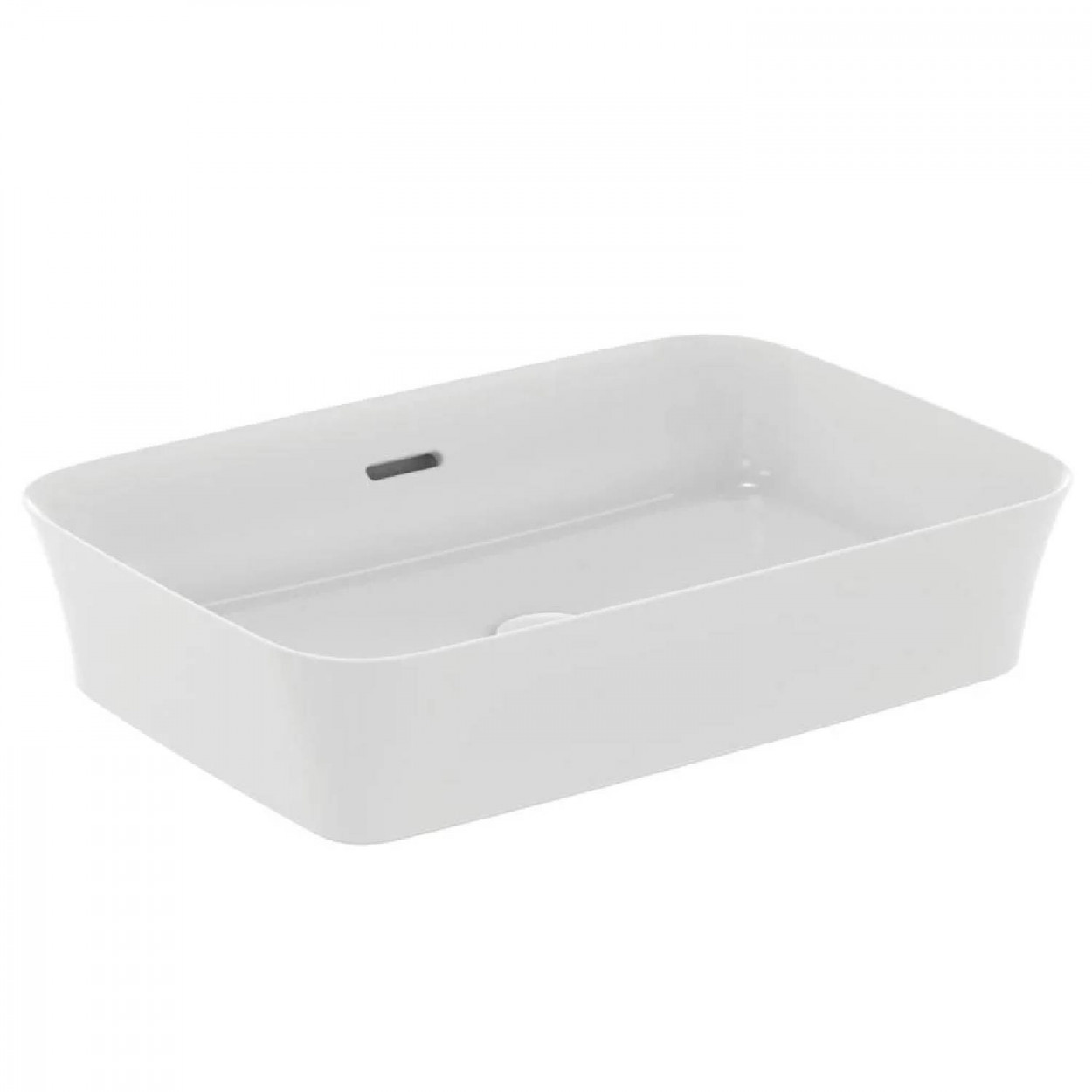 Lavabo ultrasottile rettangolare 55x38 cm da appoggio con troppopieno