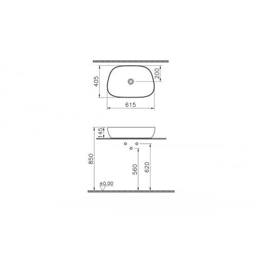 Lavabo catino Outline grigio pietra opaco - Vitra | Meglioalge