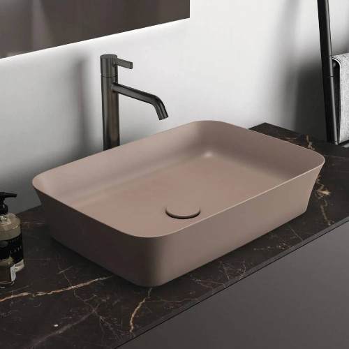Lavabo ultrasottile rettangolare 55x38 cm da appoggio Ipalyss kashmir