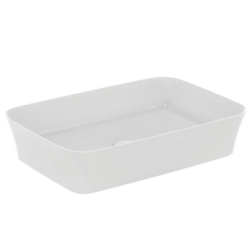 Lavabo ultrasottile rettangolare 55x38 cm da appoggio Ipalyss bianco l