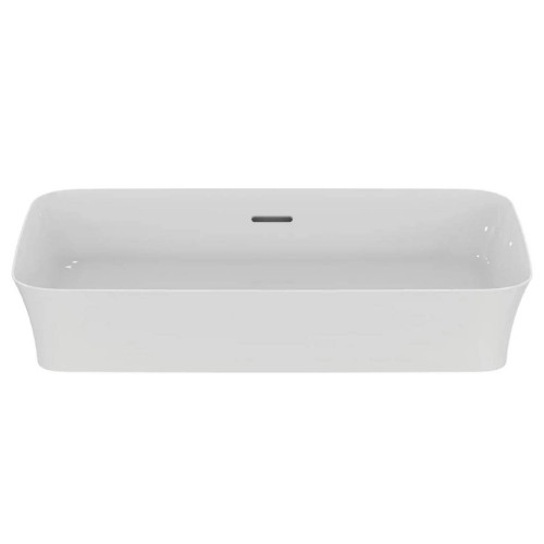 Lavabo ultrasottile rettangolare 65x40 cm da appoggio con troppopieno