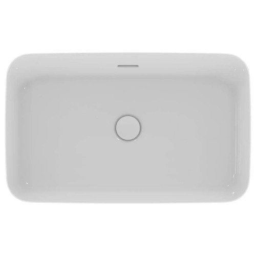 Lavabo ultrasottile rettangolare 65x40 cm da appoggio con troppopieno