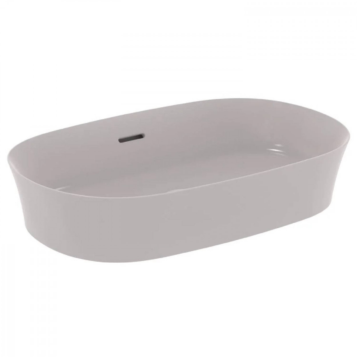 Lavabo ultrasottile ovale 60x38 cm da appoggio con troppopieno Ipalyss