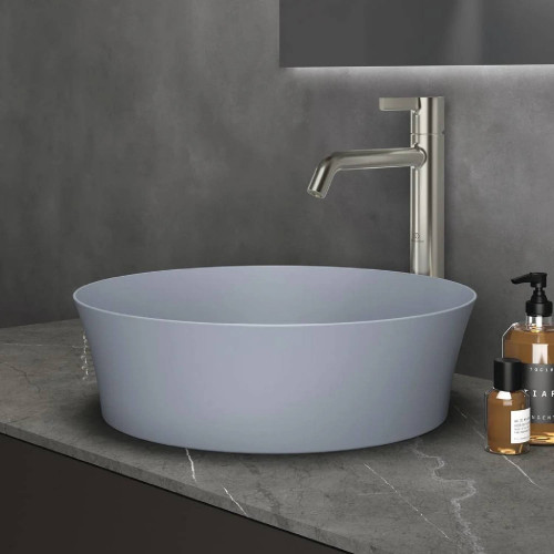 Lavabo ultrasottile tondo 40x40 cm da appoggio senza troppopieno Ipaly