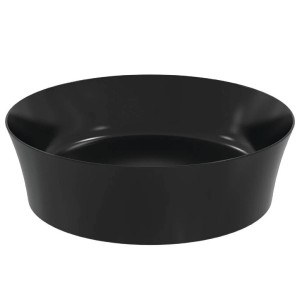 Lavabo ultrasottile tondo 40x40 cm da appoggio Ipalyss nero opaco – Id