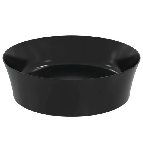 Lavabo ultrasottile tondo 40x40 cm da appoggio Ipalyss nero opaco – Id