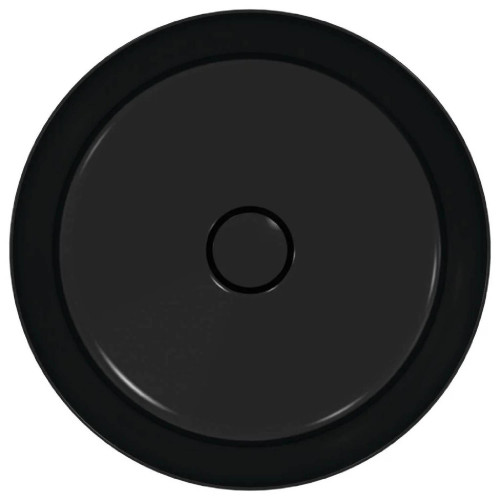 Lavabo ultrasottile tondo 40x40 cm da appoggio Ipalyss nero opaco – Id