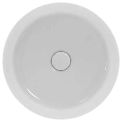 Lavabo ultrasottile tondo 40x40 cm da appoggio Ipalyss bianco opaco –