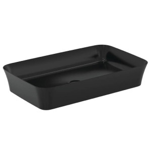 Lavabo ultrasottile rettangolare 65x40 cm da appoggio Ipalyss nero opa