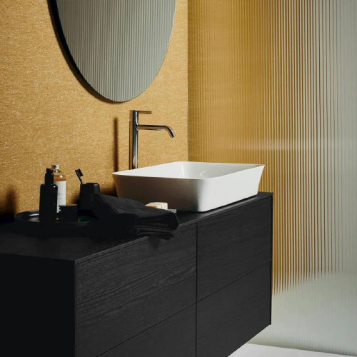 Lavabo ultrasottile rettangolare 65x40 cm da appoggio senza troppopien