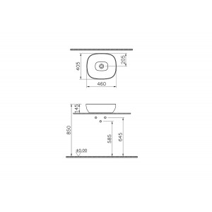 Lavabo catino Outline Square grigio pietra opaco Vitra 2