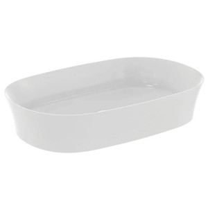 Lavabo ultrasottile ovale 60x38 cm Ipalyss bianco opaco – Design elega
