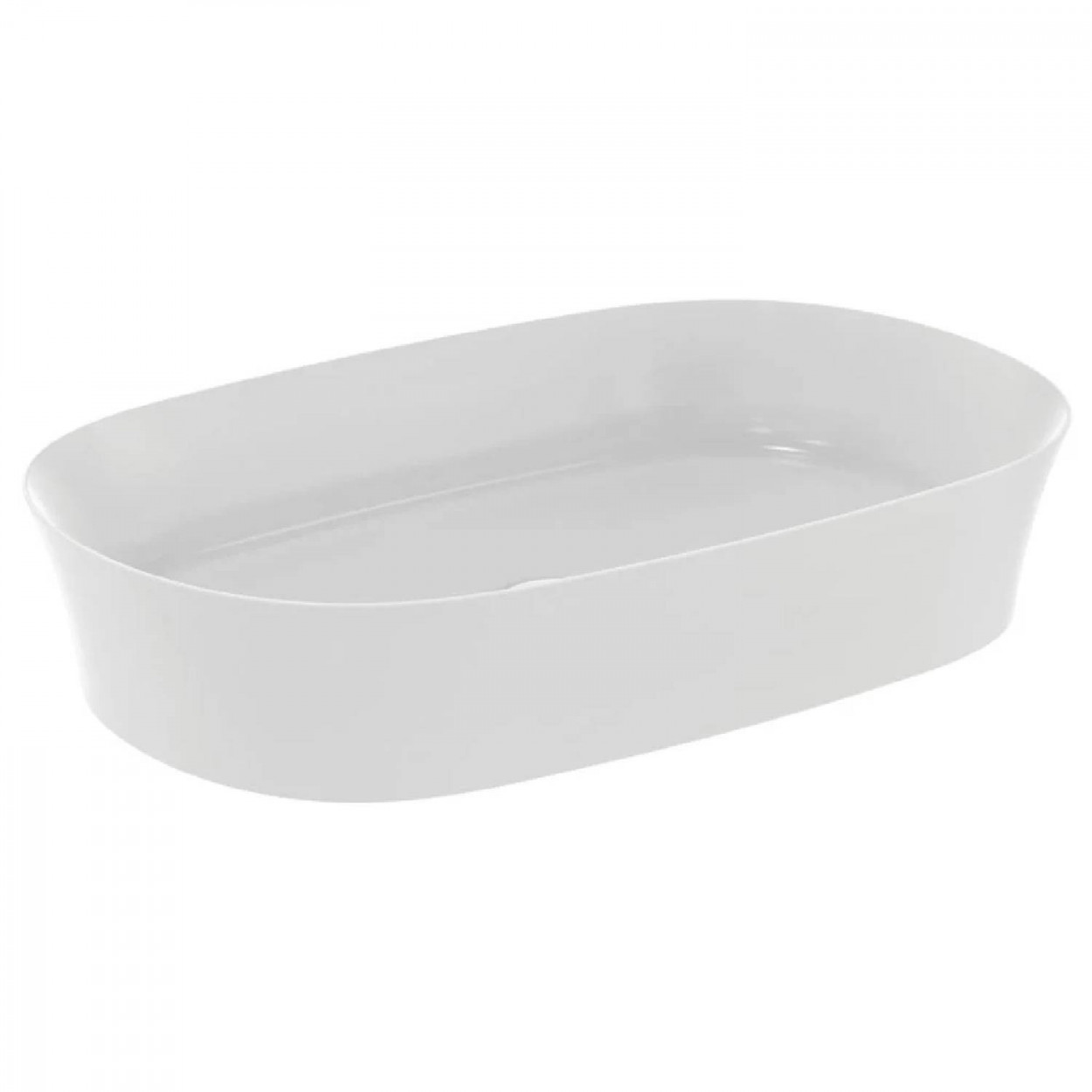 Lavabo ultrasottile ovale 60x38 cm da appoggio senza troppopieno Ipaly