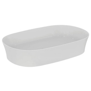 Lavabo ultrasottile ovale 60x38 cm Ipalyss bianco lucido – Ideal Stand
